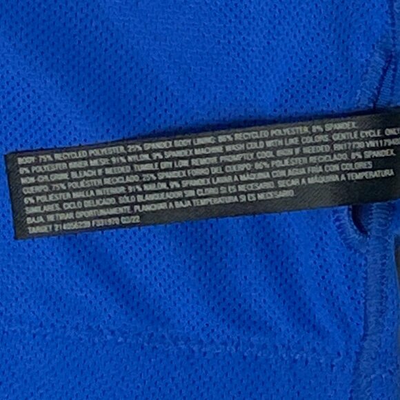 All in Motion NWT Brushed Sculpt Light One Shoulder Asymmetrical Crop Bra Blue - Picture 7 of 8